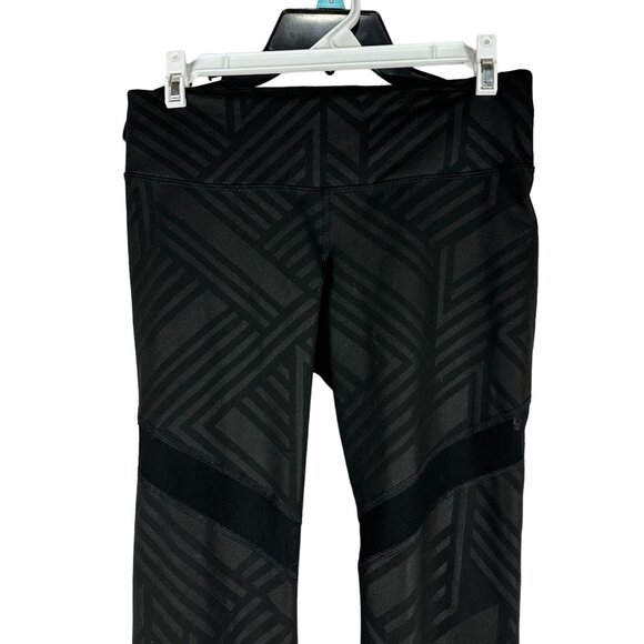 Old Navy Active Go Dry Leggings Womens Medium Black Geometric Print Fitted - Picture 3 of 6